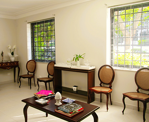 Sala de espera da clínica em Higienópolis